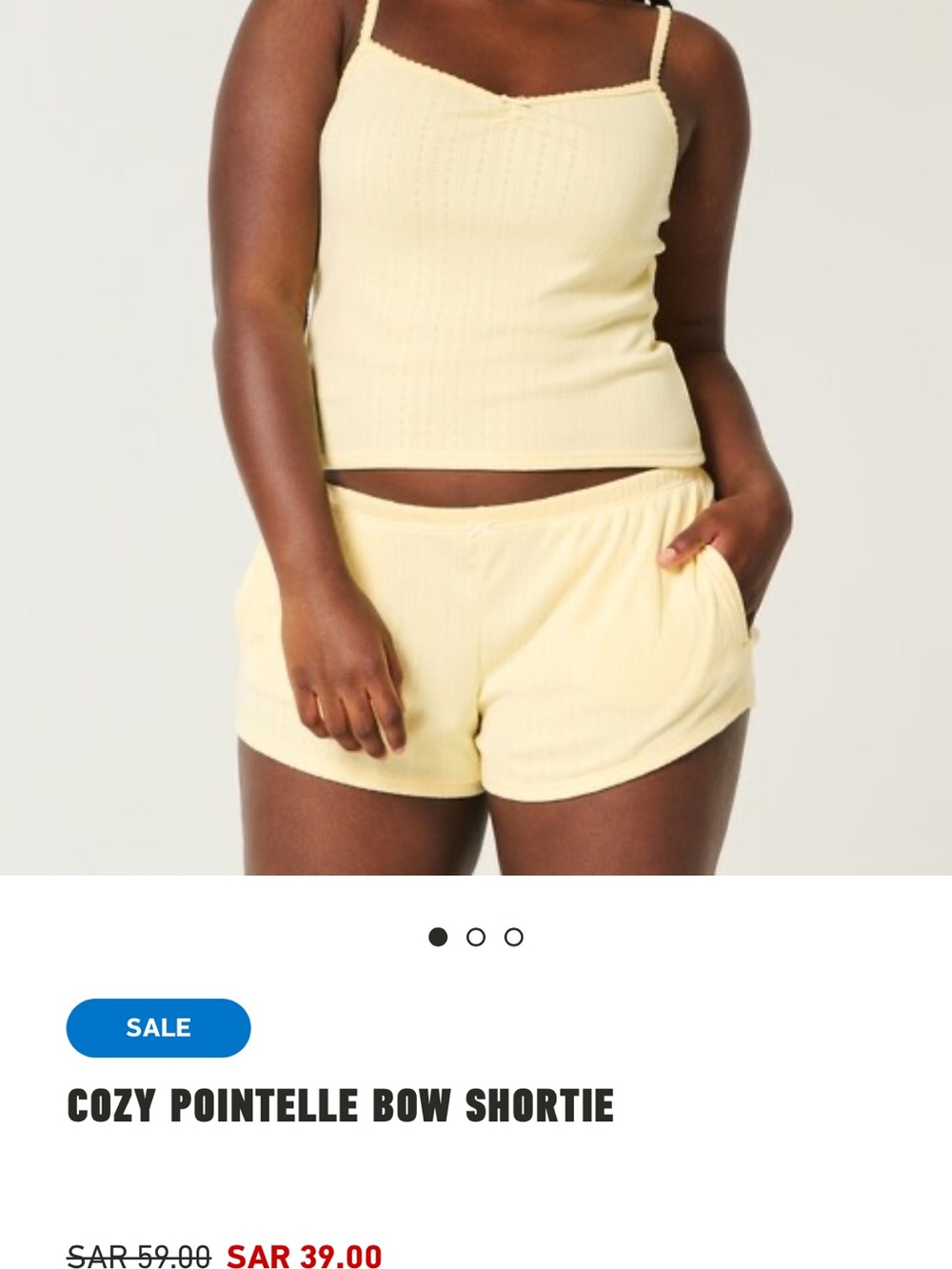Cozy Pointelle Bow Shortie - Light Pink